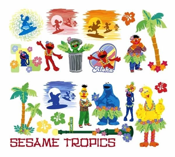 Sesame Street Wall Stickers, Borders, Growth Chart, Murals, Stick ups