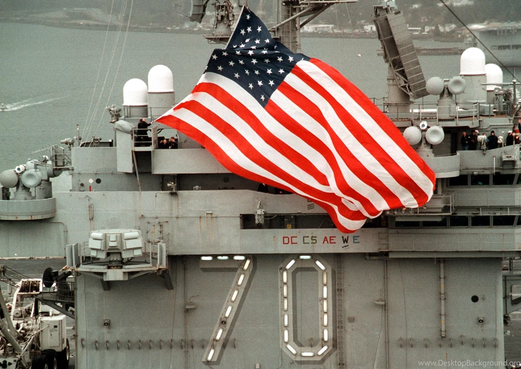 File:US Navy 020123 N 6436W 002 U.S. National Ensign Aboard USS ...