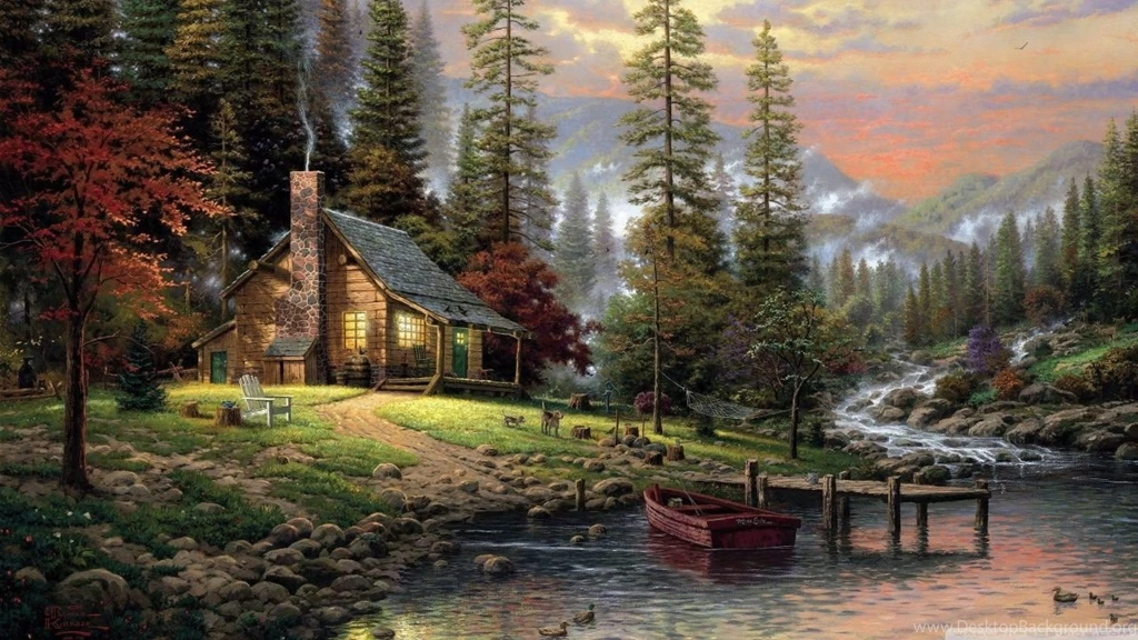 Chalet Painting HD Desktop Wallpapers : High Definition ...