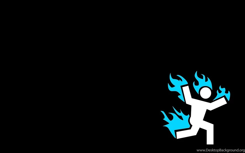 Minimalistic Fire Stick Figures Black Backgrounds Man