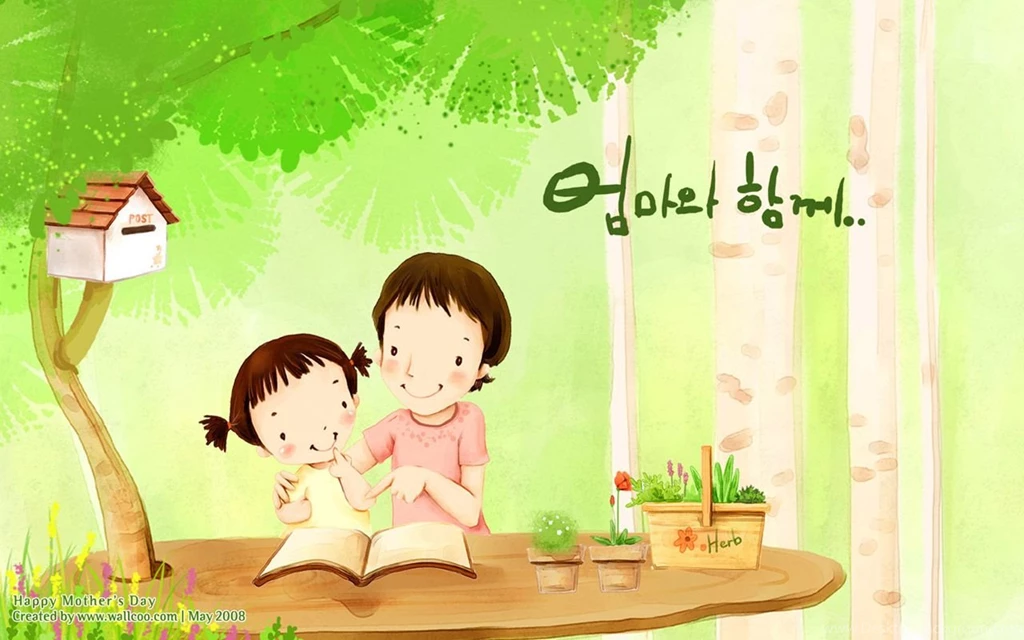 Sweet & Cute Illustration Of Family Love 1280x800 NO.20 Desktop ...