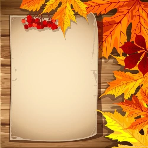 Autumn Elements And Gold Leaves Backgrounds Vector 01 Vector ...
