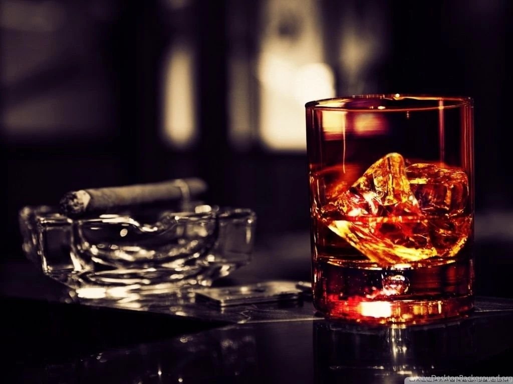 Whisky Glass With Cigar On The Table HD Desktop Wallpapers : High ...