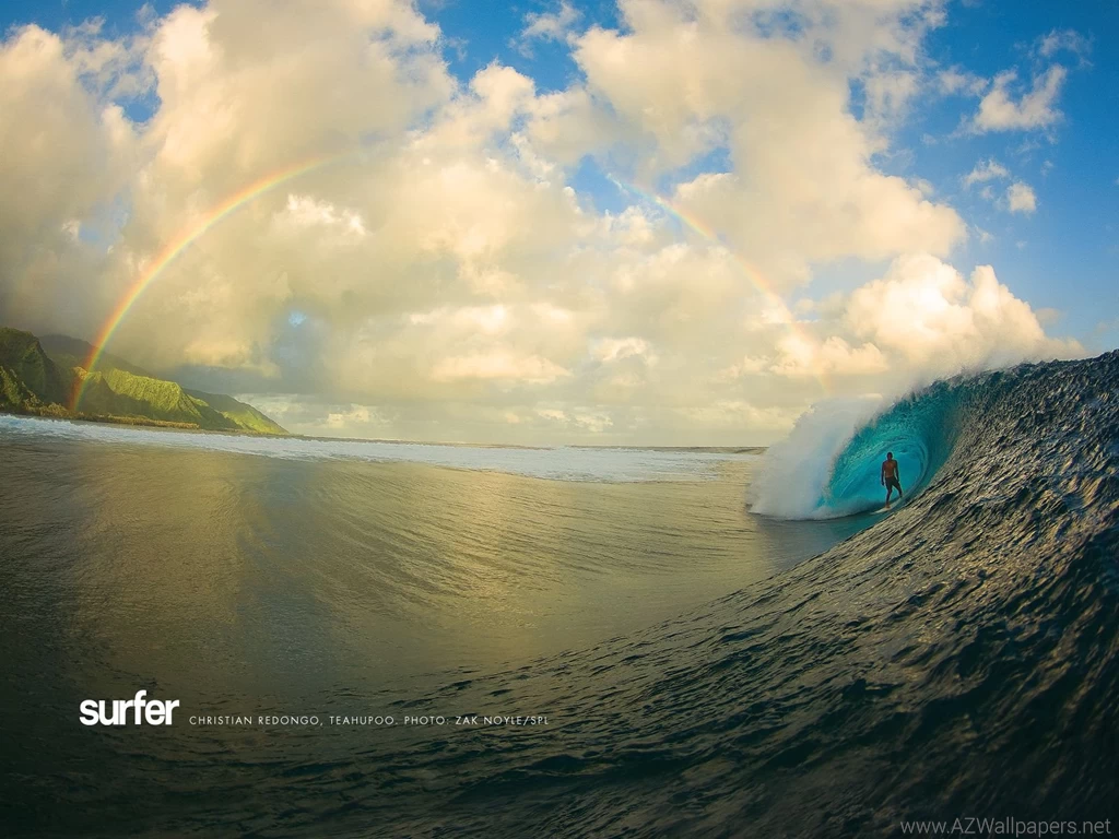 Sun, Water, Wave, Surf. Oh And A Rainbow. This Gorgeous Photograph ...