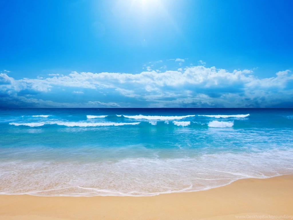 Beaches: Blue Ocean Sky Nature Tropical Beaches Desktop Backgrounds ...