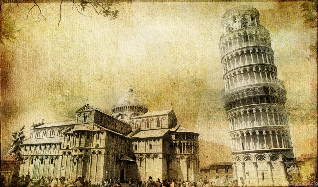 Vintage Art Pisa City Urban Photo Wallpapers Wall Mural Room Decor ...