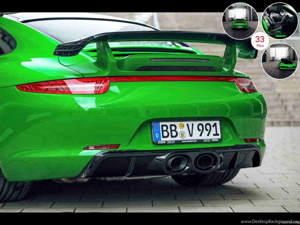 2013 TECHART Porsche 911 Carrera 4S Emerald Green Spoiler ...