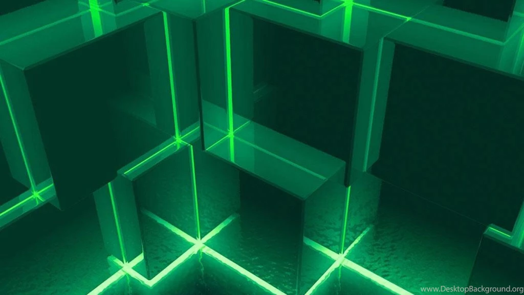 EMERALD LIGHT CUBES WALLPAPER (