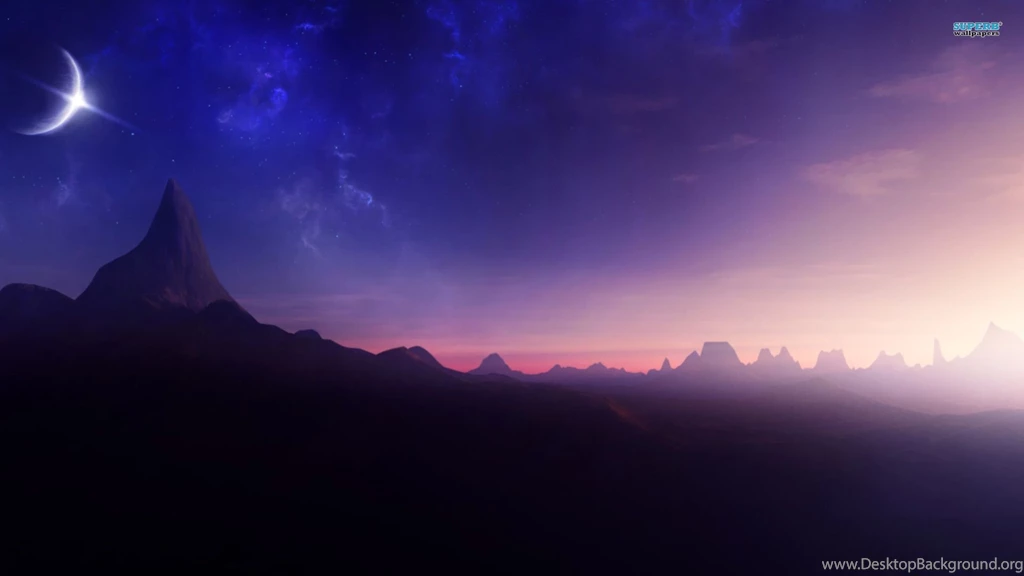 Star Shining Behind A Moon Wallpapers   Fantasy Wallpapers