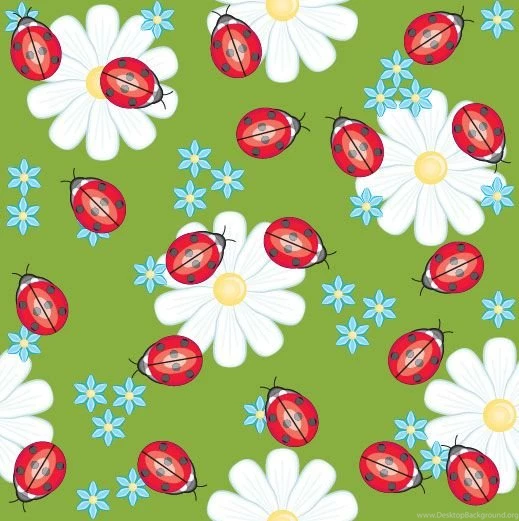 Ladybug Flower Backgrounds Vector Vector Backgrounds Free Download