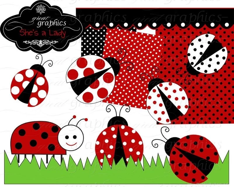 Ladybug Clip Art Red Ladybug Digital Clip Art, Ladybug Backgrounds