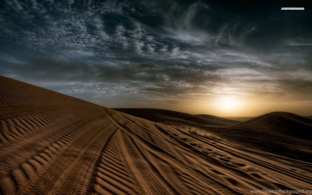 Sunset Over Sand Dunes Wallpapers
