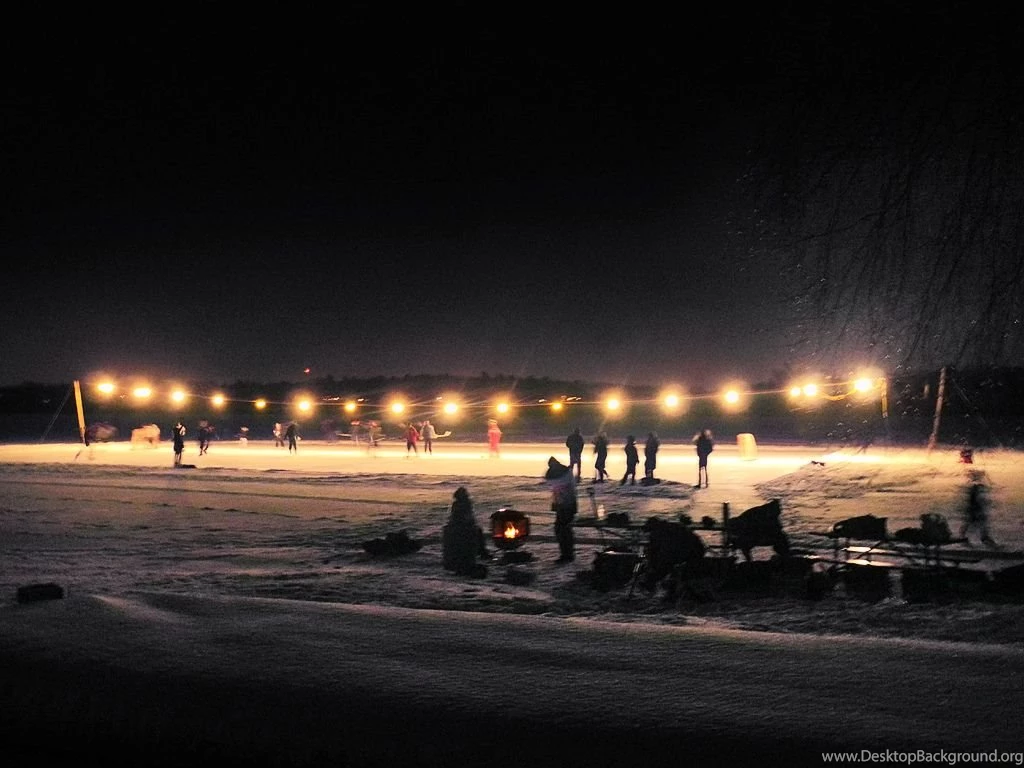 Holiday Lights And Night Hockey On Lake Wingra
