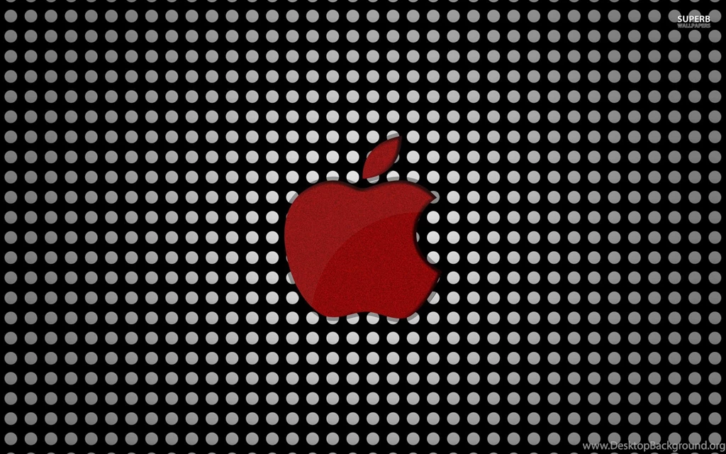 Red Apple Logo On Polka Dots Wallpapers Computer Wallpapers
