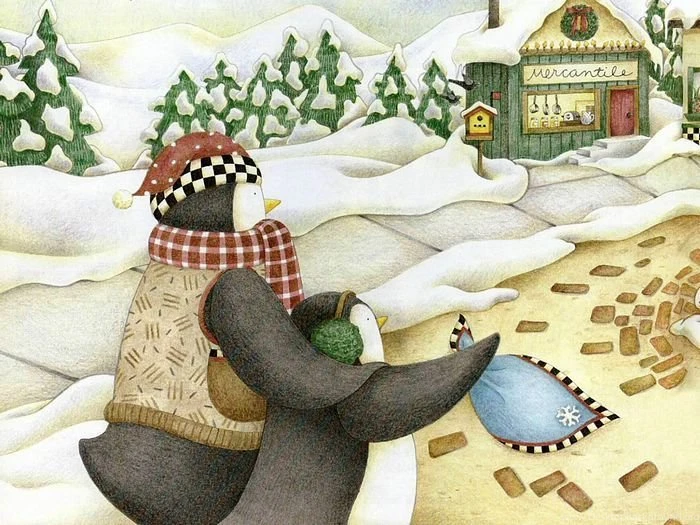 Wallpapers Of Christmas Picture Book   Polar Christmas, Penguin And ...