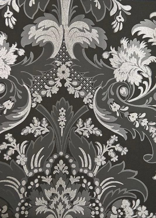 Charcoal Aldwych Damask Wallpapers