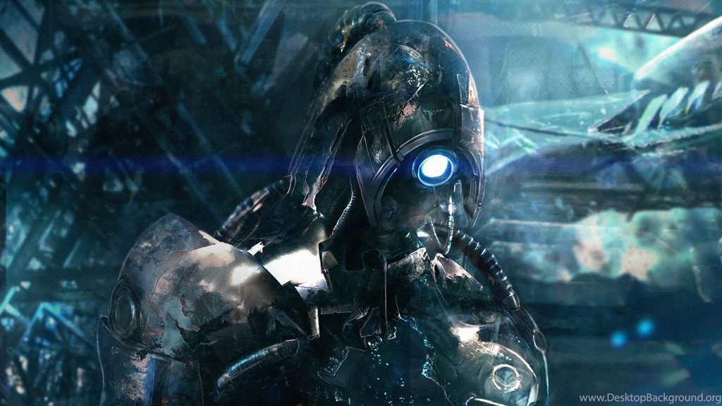 Full HD Wallpapers Mass Effect Robot Geth Ruin Ai Art, Desktop ...