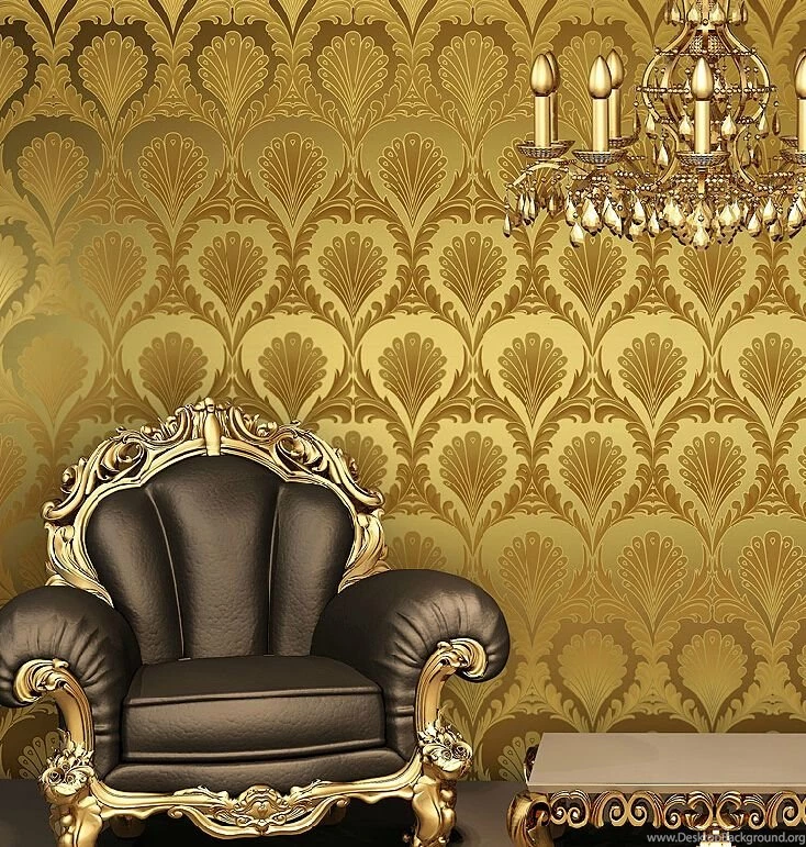 European Luxury Gold 3D Wallpapers Italian Embossed Reflective ...