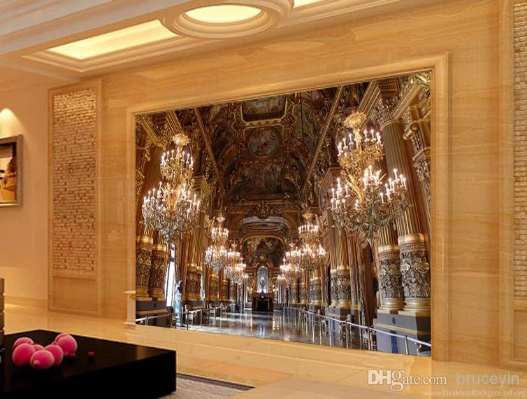 New Fashion European 3D Oil Painting Wallpapers Roll For Restaurant ...
