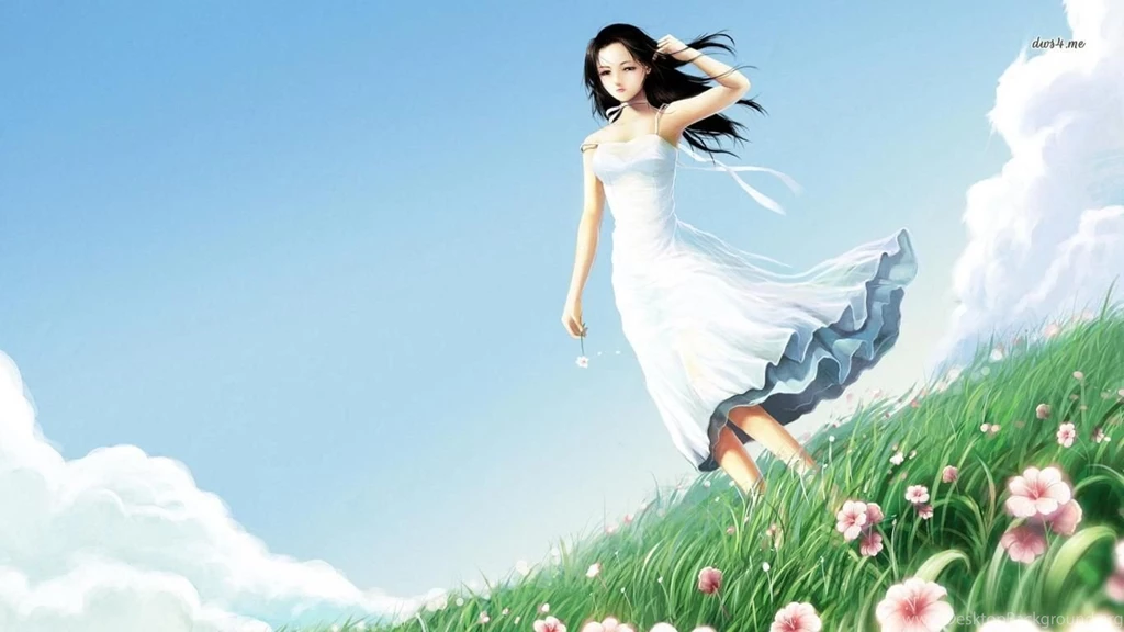 Girl In A Flower Field Wallpapers Fantasy Wallpapers
