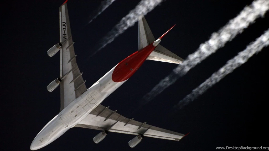 Aircraft Airliners Contrails Boeing 747 Wallpapers