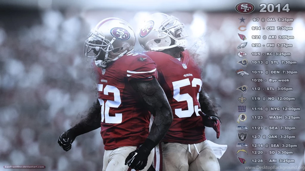 San Francisco 49ers Wallpapers   2014 Schedule(CST) By SanFran49er ...