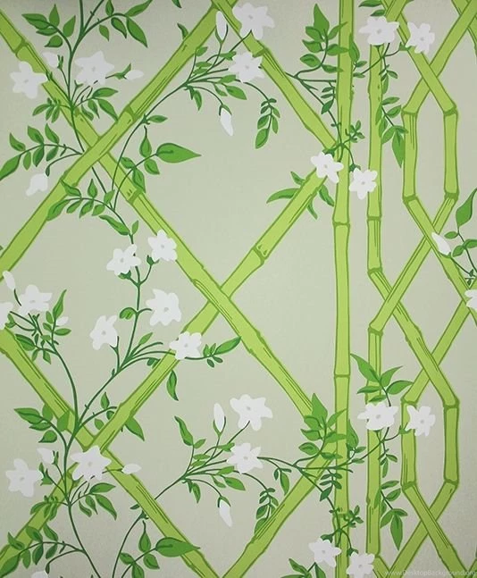 Jasmine Lattice Green Wallpapers