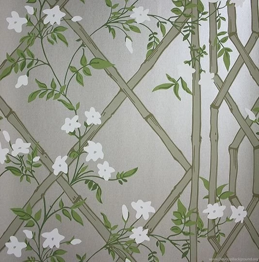Jasmine Lattice Silver Wallpapers