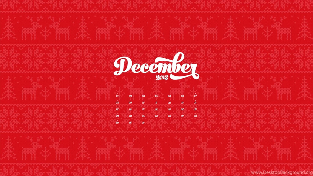 December 2013 Desktop Calendar Wallpapers
