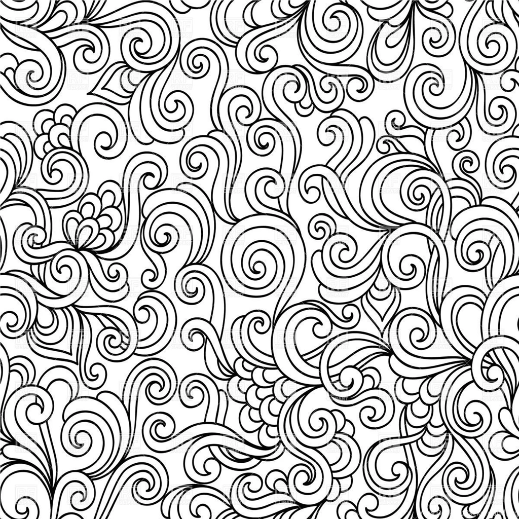 Seamless Black And White Modern Abstract Floral Wallpaper, 29052 ...