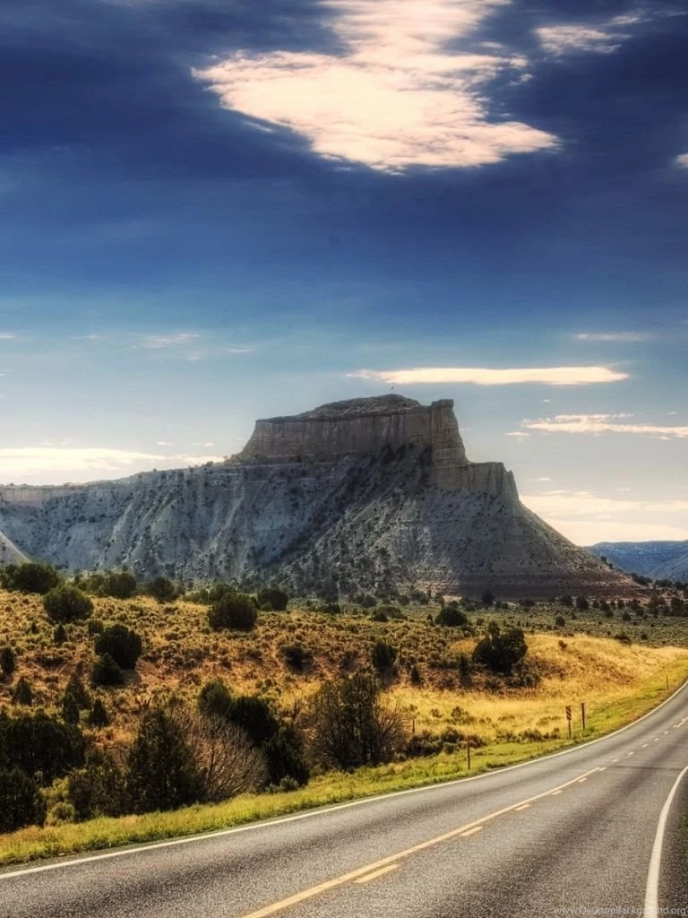 768x1024 Long Road Mountains Scenic Ipad Wallpapers