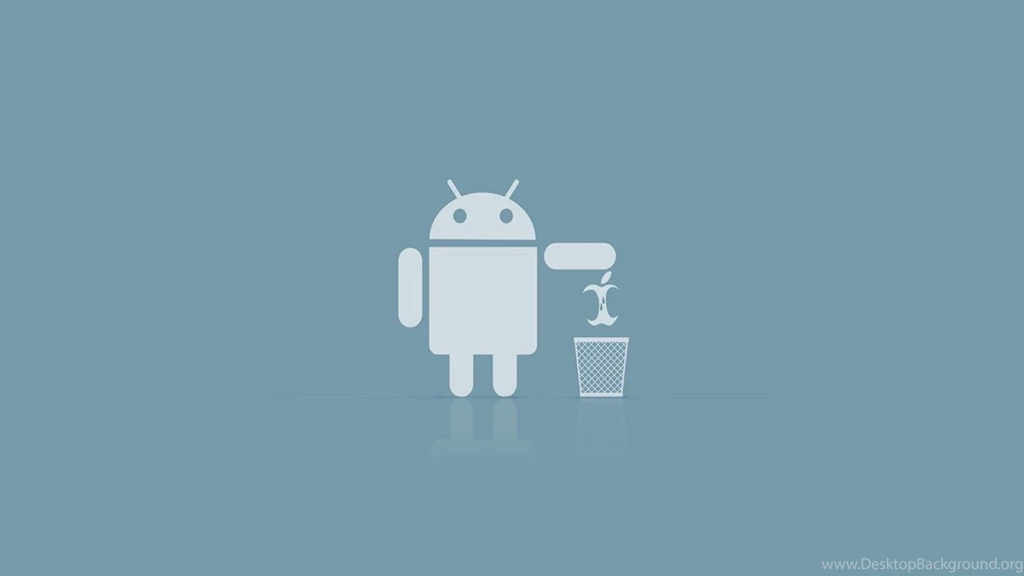 Android Robot Eat Apple HD Desktop Wallpaper Backgrounds Download
