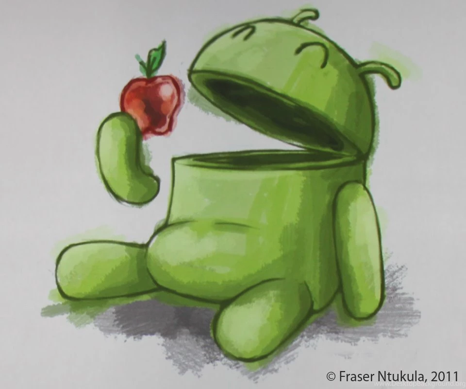 Download The “Android Eats Apple” Wallpapers For Your Phone