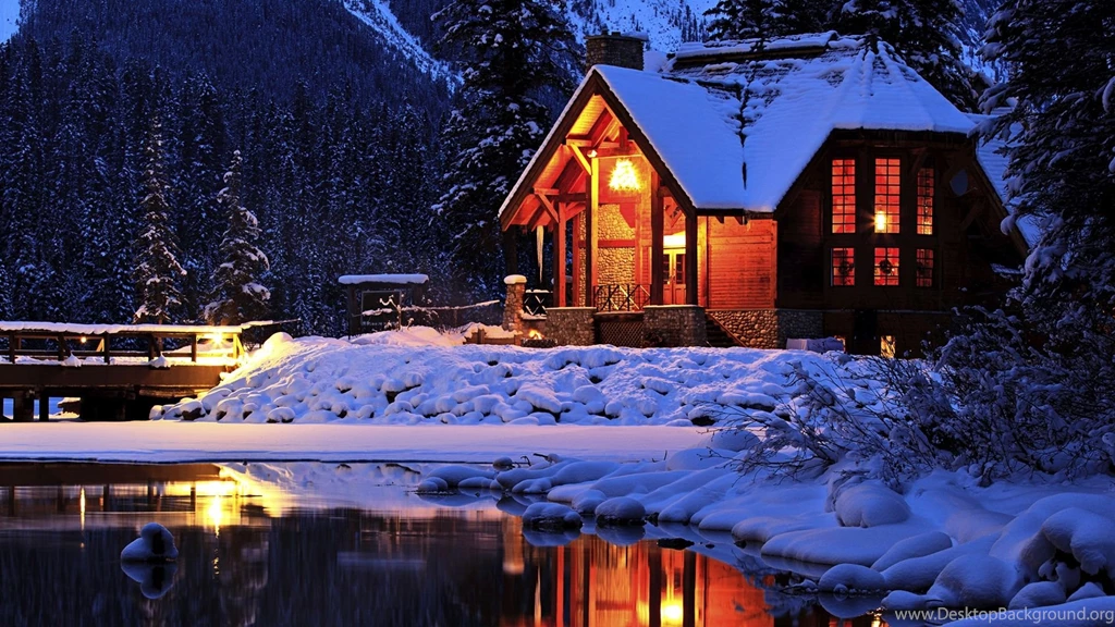 Winter, Cozy Mountain Lodge, Emerald Lake, Yoho National Park ...