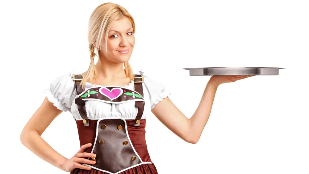 Download Wallpapers 2560x1440 Girl, Look, Tray, Waitress Mac iMac ...