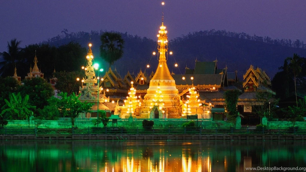 Full HD Wallpapers Temple Thailand Doi Suthep Night, Desktop ...