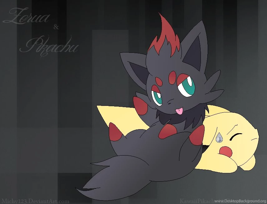 Pikachu And Zorua Colored V.2 By Kawaiipikachu12 On DeviantArt