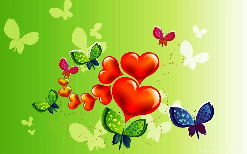 Hearts And Butterflies Backgrounds