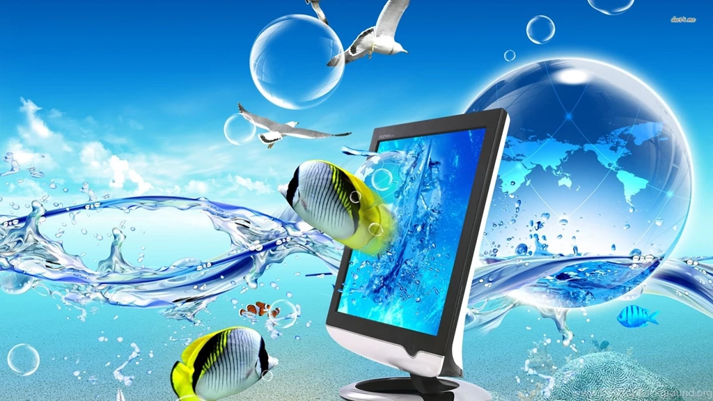 Monitor In Water Wallpapers
