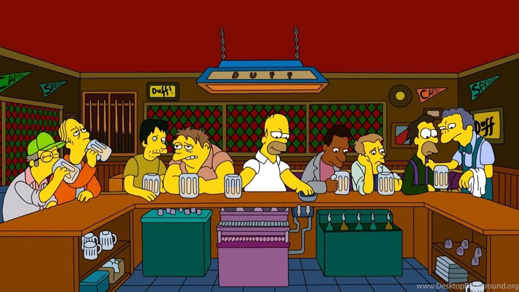 Homer With Friends In A Bar At Moe Wallpapers And Images ...