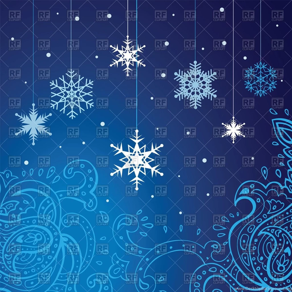 Snowflakes On Blue Winter Background, 39791, Backgrounds ...