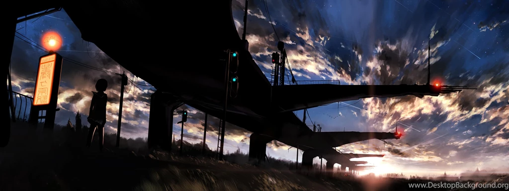 Anime Scenery Dual Screen Wallpapers