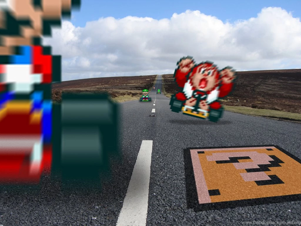 1024x768 Retro: Super Mario Kart Desktop PC And Mac Wallpapers