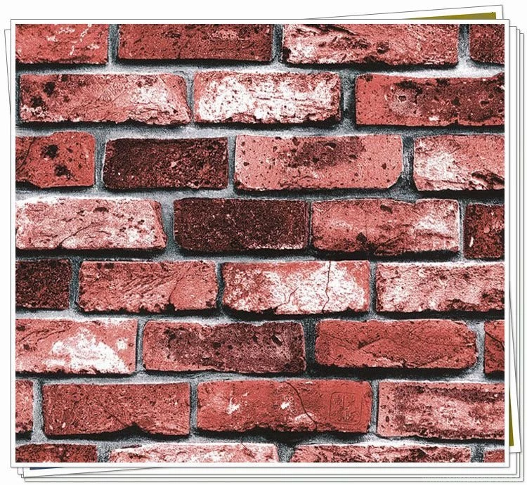Vintage Shabby Brick Deco Vinyl Wallpapers Roll Brick Stone Faux ...