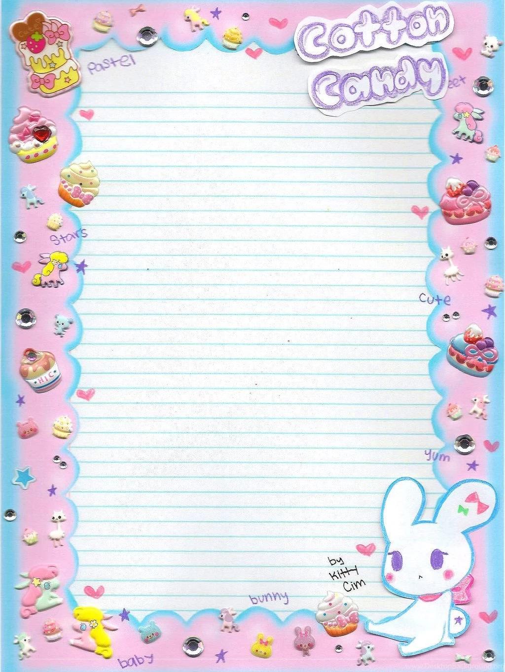 Cotton Candy Notebook Paper~ By TheUndertakersKitty On DeviantArt
