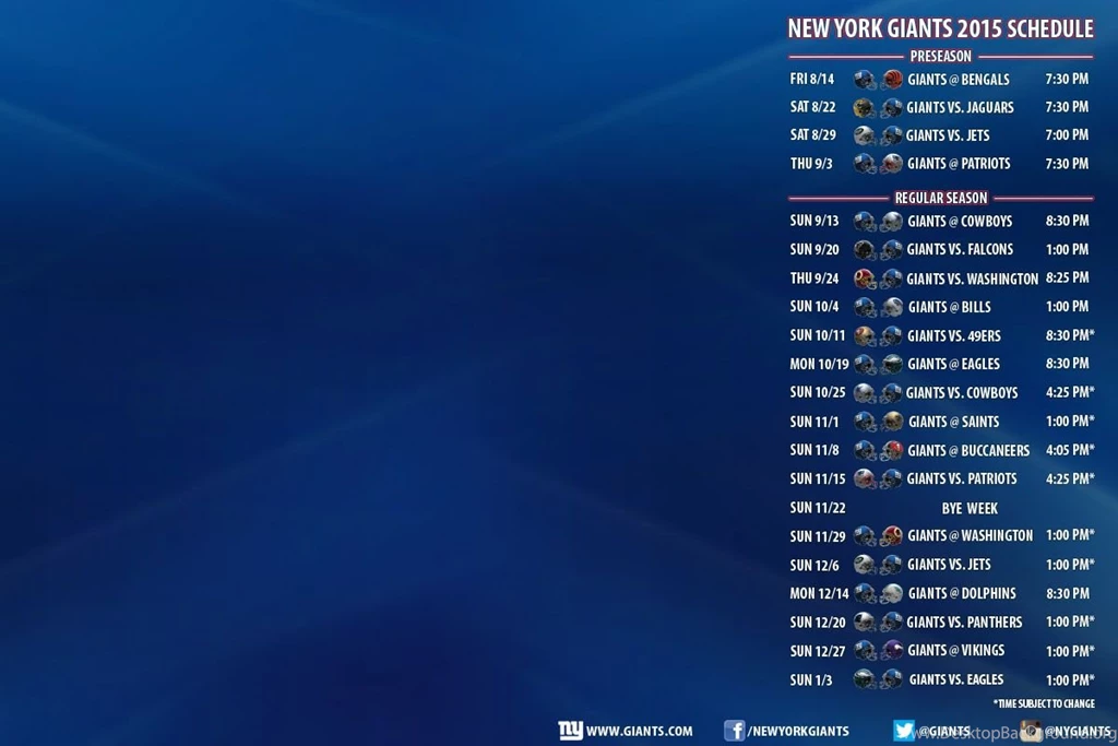Download Giants 2015 Schedule Desktop Wallpapers