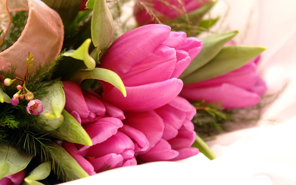 Free Scenery Wallpapers – Includes A Bundle Of Fancy Pink Flowers ...