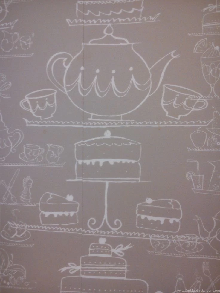 Cake And Teapot Design Wallpapers