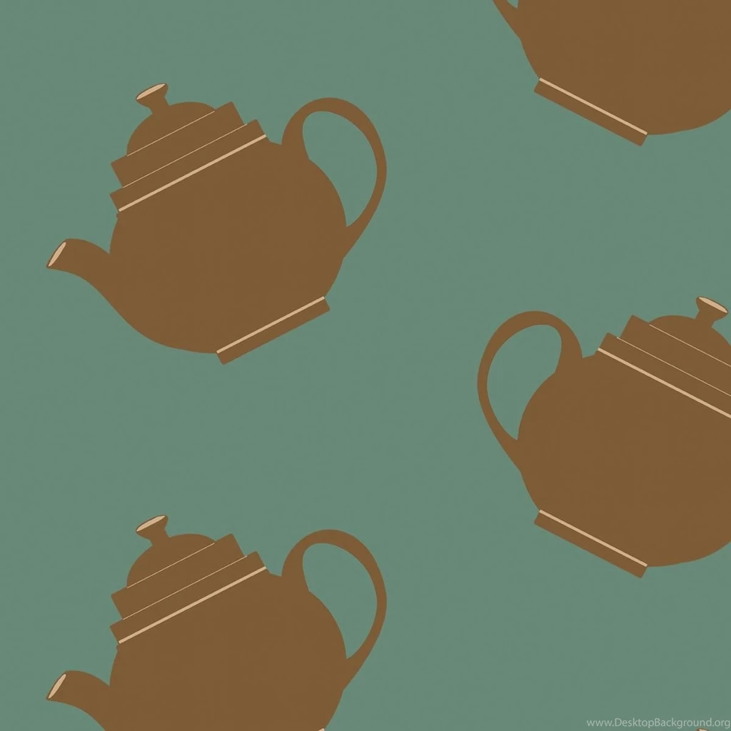 Teapot Crazy Green Wallpaper, Green Wallpaper, Designer Wallpapers