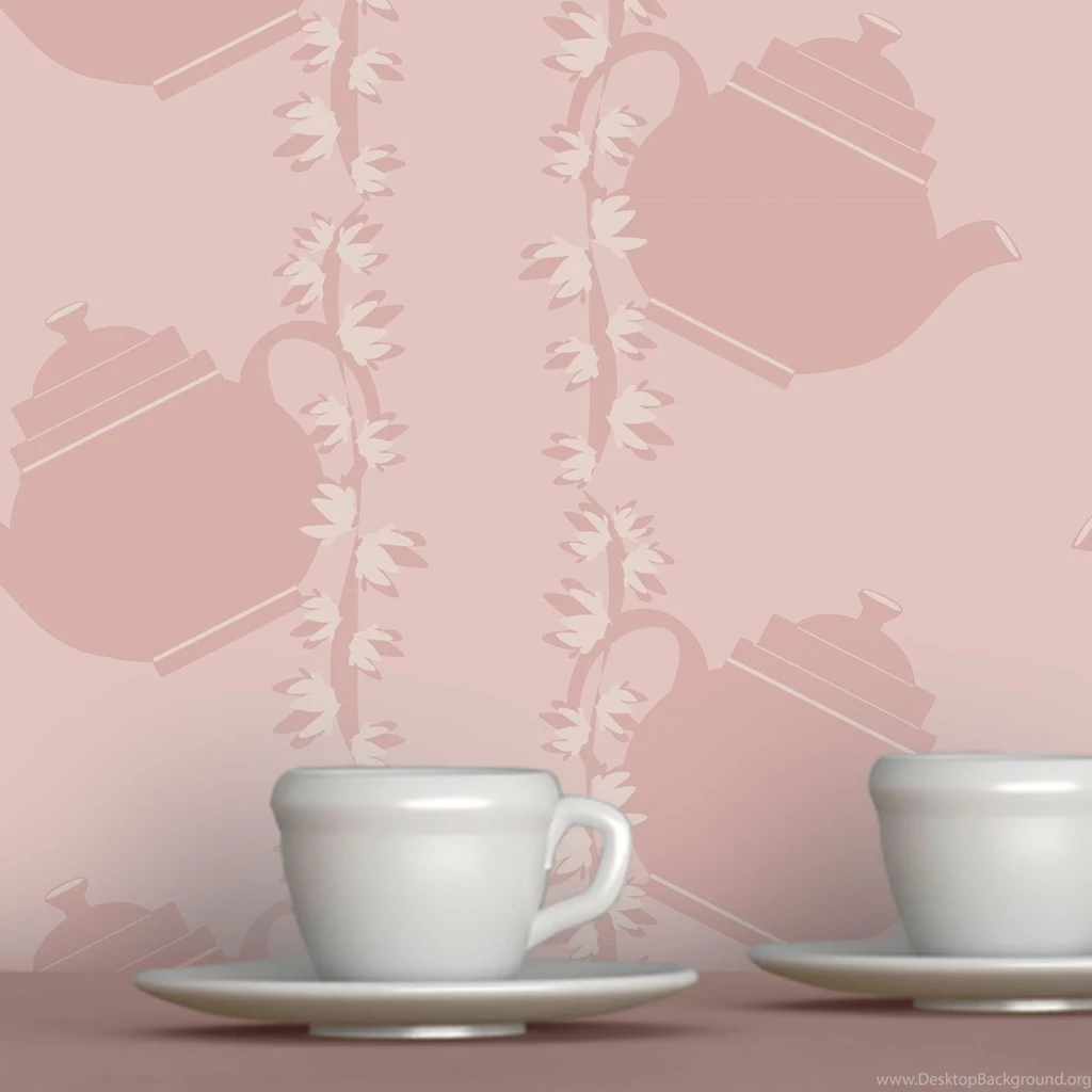 Floral Teapot (pink) Wallpapers ATADesignsATADesigns